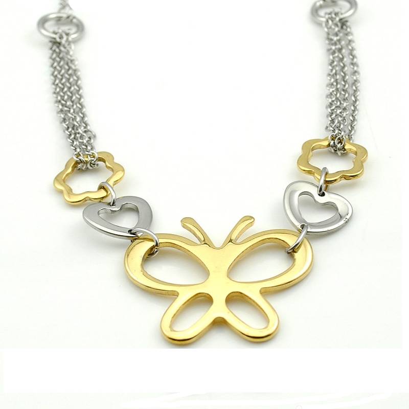 AMUMIU – Stainless Steel Butterfly Heart Jewellery Set Jewellery Sets Item Type: Jewelry Sets