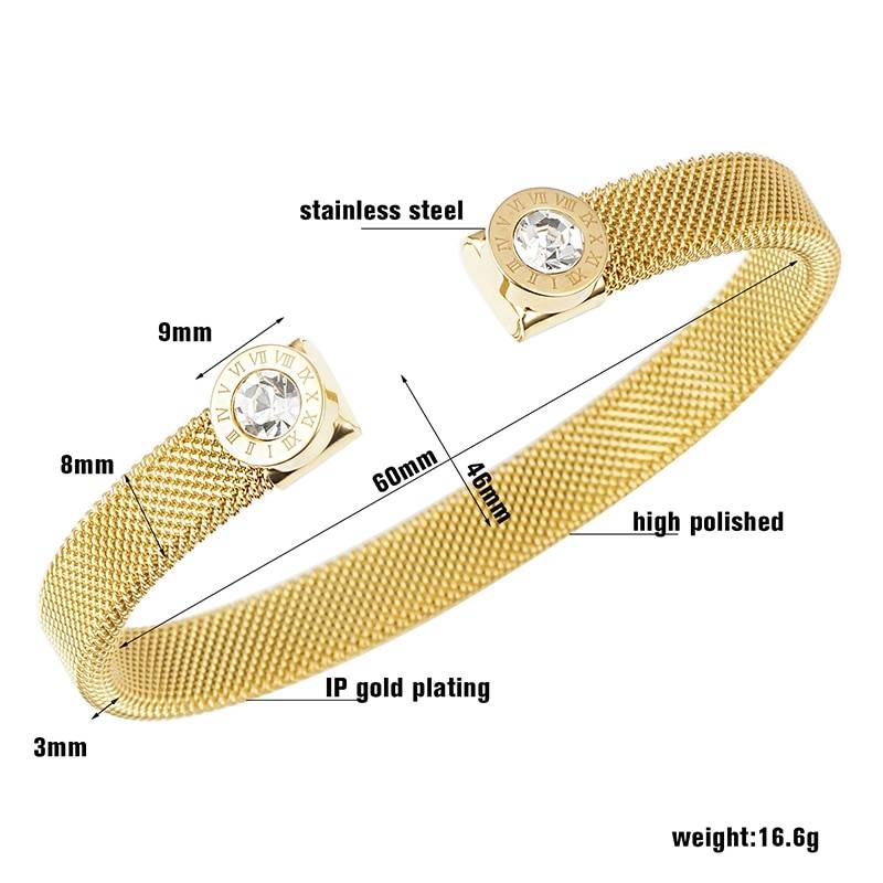 ROMAN – Open Cuff Stainless Steel Crystal Bangles Bangles 8d255f28538fbae46aeae7: 10mm gold color|10mm silver color|8mm gold color|8mm silver color