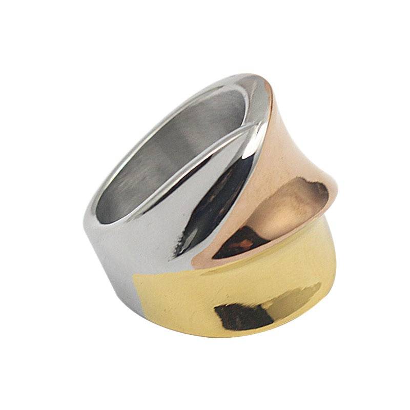 AVA – Exaggerated 3-Colours Stainless Steel Ring for Women Rings 2ced06a52b7c24e002d45d: 6|7|8|9