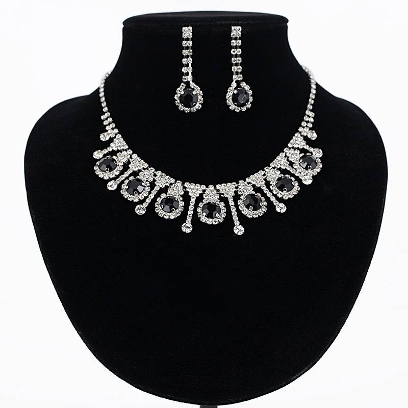 MysticMist – Silver Plated Black Crystal Jewellery Set Clearance 8d255f28538fbae46aeae7: Silver Plated