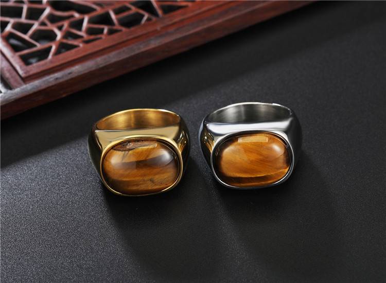 Vintage Men And Boys Oval Tiger Eyes Ring Rb Fashion Jewellery