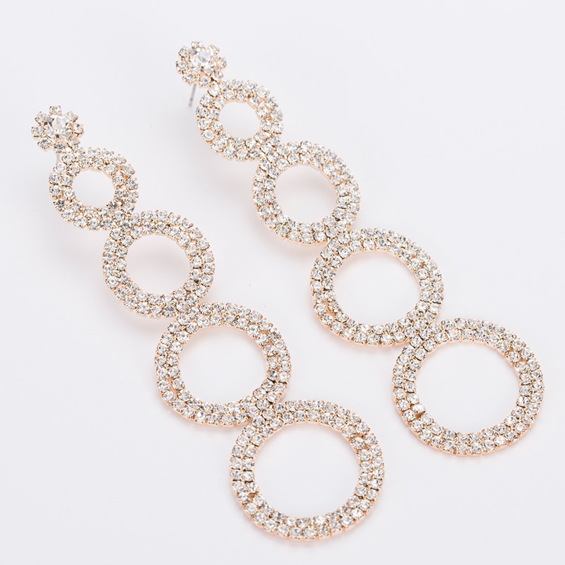 TO-FRO Crystal Long Drop Bridal Earrings Clearance 8d255f28538fbae46aeae7: Gold|Silver