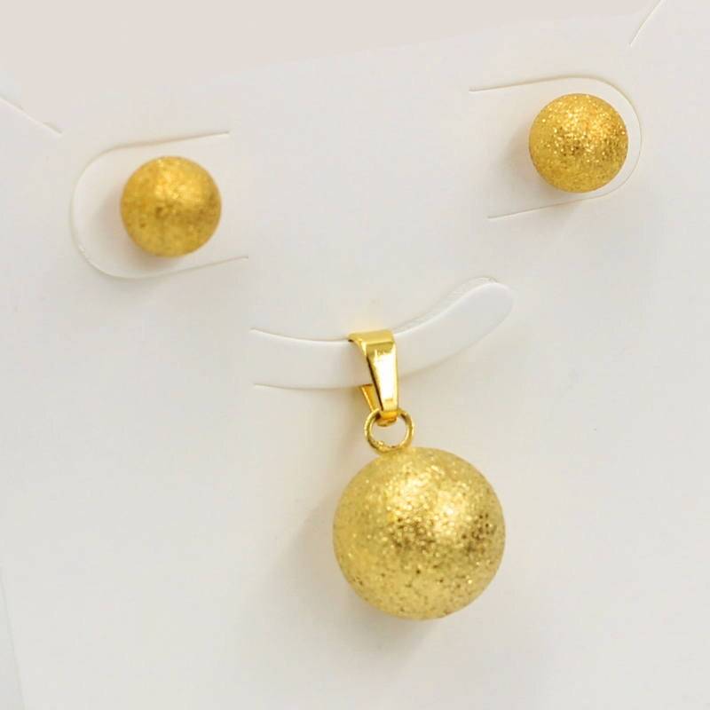ADA – Stainless Steel Round Ball-Shaped Jewellery Set Jewellery Sets 8d255f28538fbae46aeae7: Gold|Silver