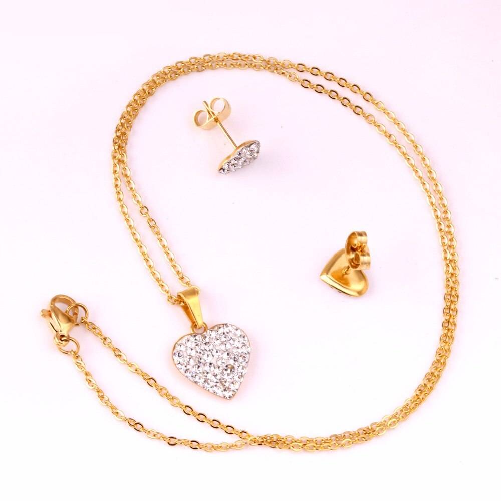 ARIA – Cubic Zirconia Heart Jewellery Set Jewellery Sets 8d255f28538fbae46aeae7: Gold|Silver