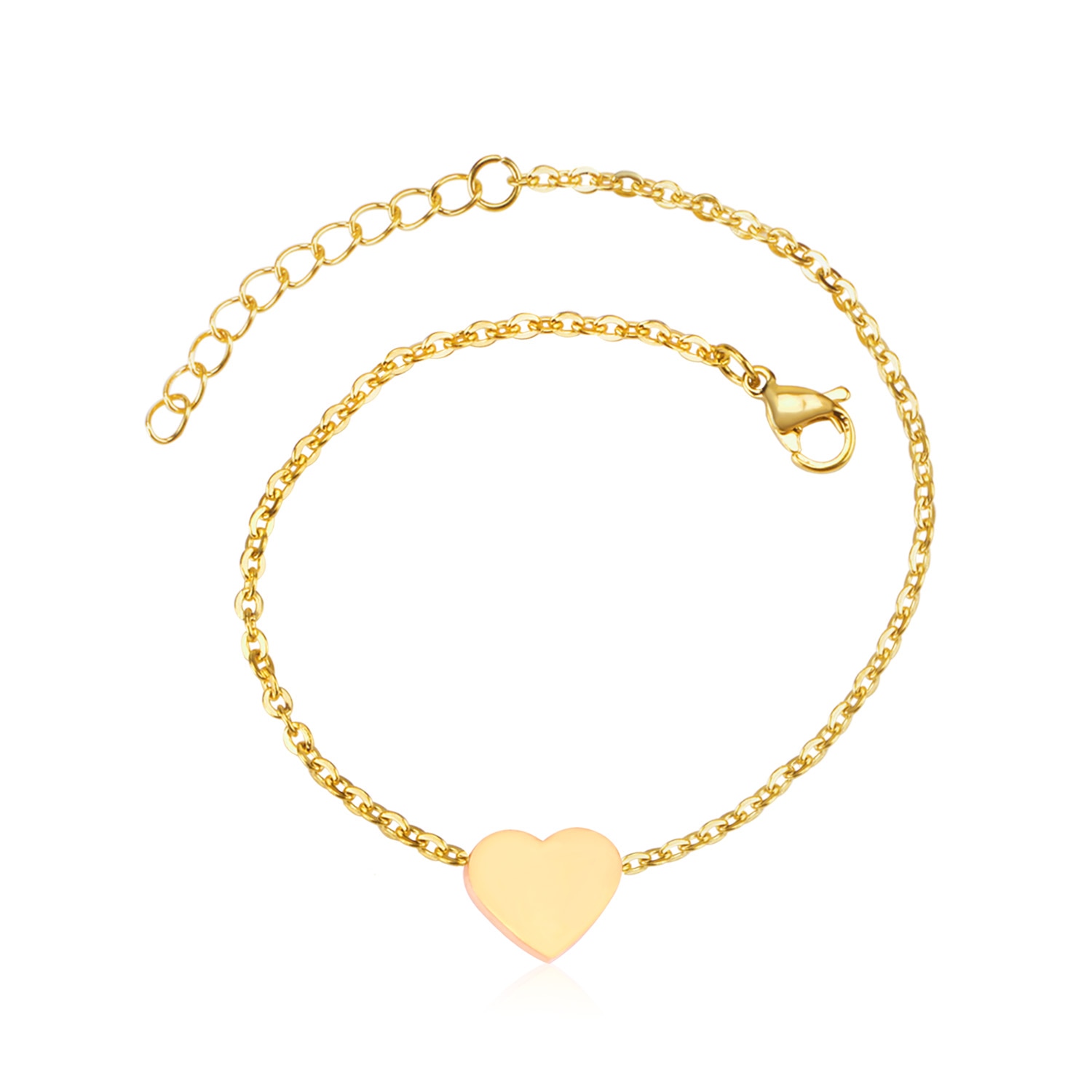ZARA – Romantic Heart Shaped Stainless Steel Anklet Anklets 8d255f28538fbae46aeae7: Gold|Silver
