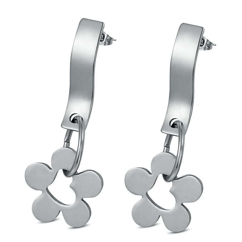 FLAVIA – Stainless Steel Flower Drop Earrings Drop Earrings Earrings 8d255f28538fbae46aeae7: Gold|Silver