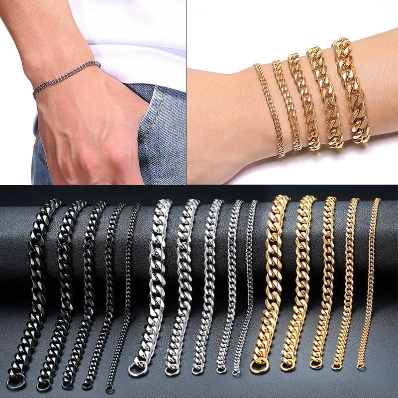 Men’s Classic Stainless Steel Bracelet Bracelets 8d255f28538fbae46aeae7: 11 mm|3 mm|5 mm|7 mm|9 mm