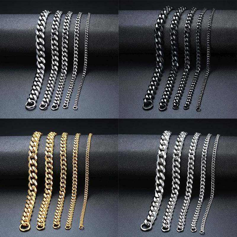 Men’s Classic Stainless Steel Bracelet Bracelets 8d255f28538fbae46aeae7: 11 mm|3 mm|5 mm|7 mm|9 mm