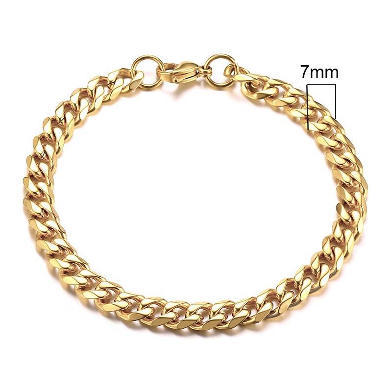 Men’s Classic Stainless Steel Bracelet Bracelets Metal Color: 7 mm Length: 21 cm
