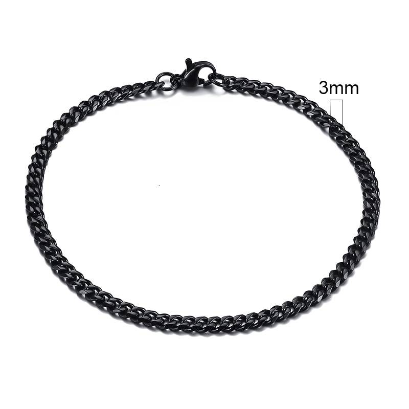 Men’s Classic Stainless Steel Bracelet Bracelets Metal Color: 3 mm Length: 18 cm