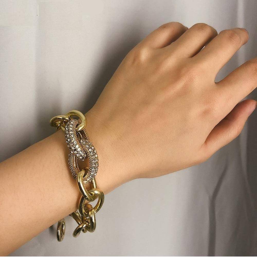 Crystal Chunky Chain Bracelet For Women – MANDY Uncategorized Bracelets 8d255f28538fbae46aeae7: Golden|Silver