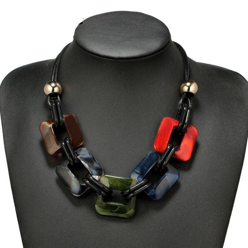 Handmade Chunky Acrylic Beads Cord Necklace for Women – ELLA Handmade 8d255f28538fbae46aeae7: Black|Brown|Color|Dark blue|Green|Red