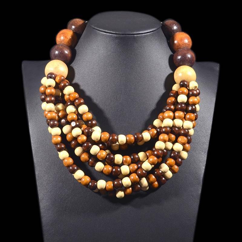 Handmade Wood Beads Statement Necklace For Women – IONA Handmade Jewellery Brand Name: UDDEIN