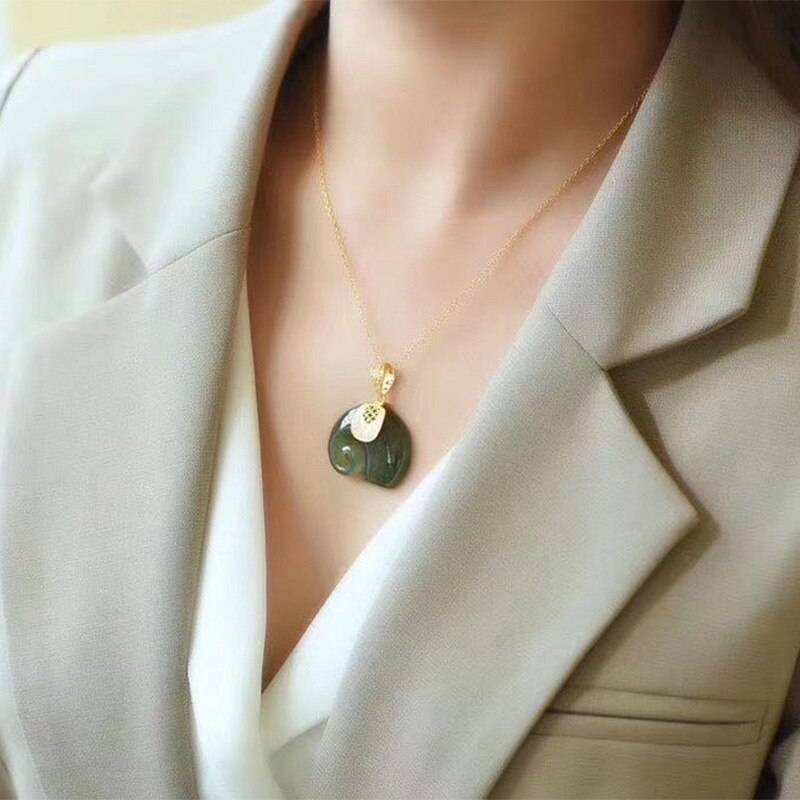 Minimalist Hetian Jade Elephant Pendant Necklace for Women – UNA Necklaces Pendant Necklace 8703dcb1fe25ce56b571b2: Sapphire|White Jade