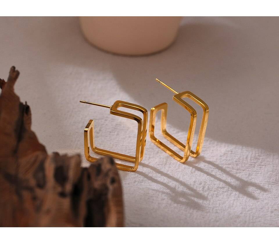 Simple Hollow Square Stud Earrings for Women – SKYE Earrings Stud Earrings 8d255f28538fbae46aeae7: YH1389A Gold