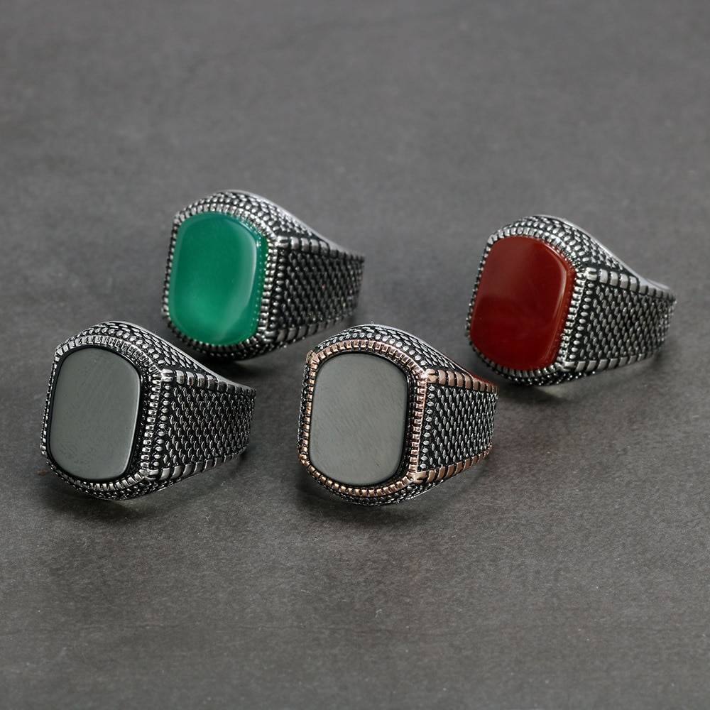 Turkey Jewelry Black Ring Men Light-weight 6g Real 925 Sterling Silver Mens Rings Natural Agate Stone Vintage Cool Fashion Men Men Rings 2ced06a52b7c24e002d45d: 10|11|12|13|7|8|9|Resizable