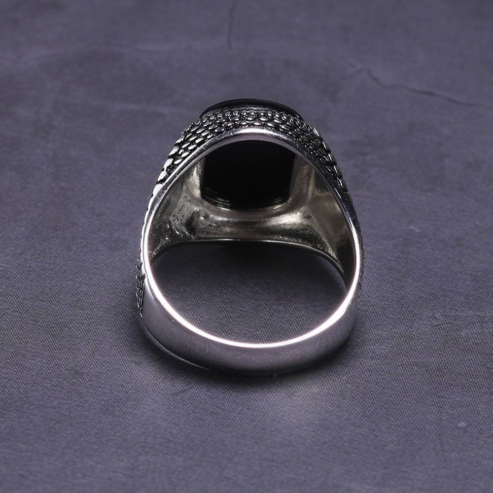 Turkey Jewelry Black Ring Men Light-weight 6g Real 925 Sterling Silver Mens Rings Natural Agate Stone Vintage Cool Fashion Men Men Rings 2ced06a52b7c24e002d45d: 10|11|12|13|7|8|9|Resizable