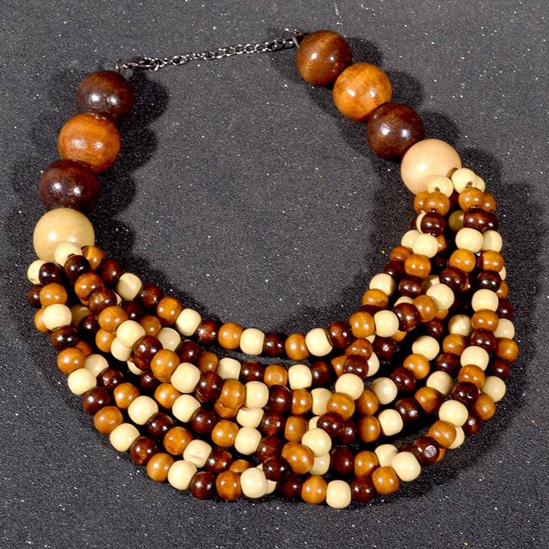 UDDEIN Handmade Bib Beads Wood Necklace & Pendant Bohemian Statement Jewelry Multi Layer Wood Maxi Necklace For Women Choker Handmade Brand Name: UDDEIN