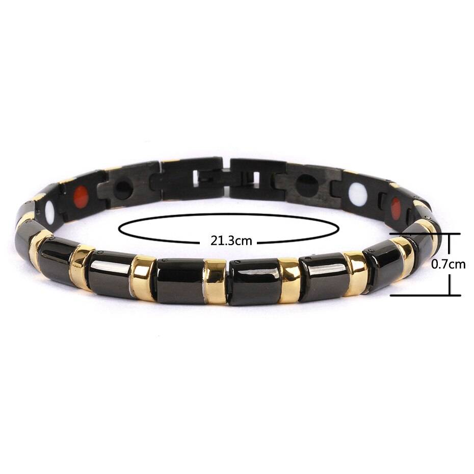 316L Stainless Steel Slim Magnetic Bracelet 8d255f28538fbae46aeae7: Black|Black adjust|Black Box Set