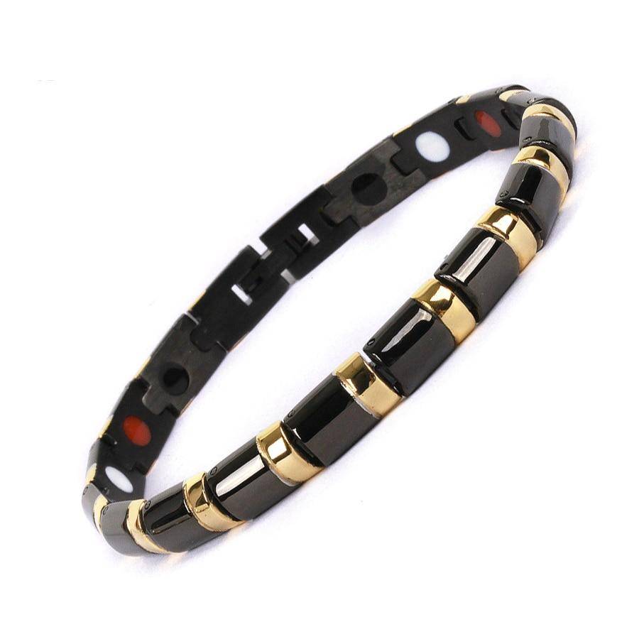 316L Stainless Steel Slim Magnetic Bracelet 8d255f28538fbae46aeae7: Black|Black adjust|Black Box Set