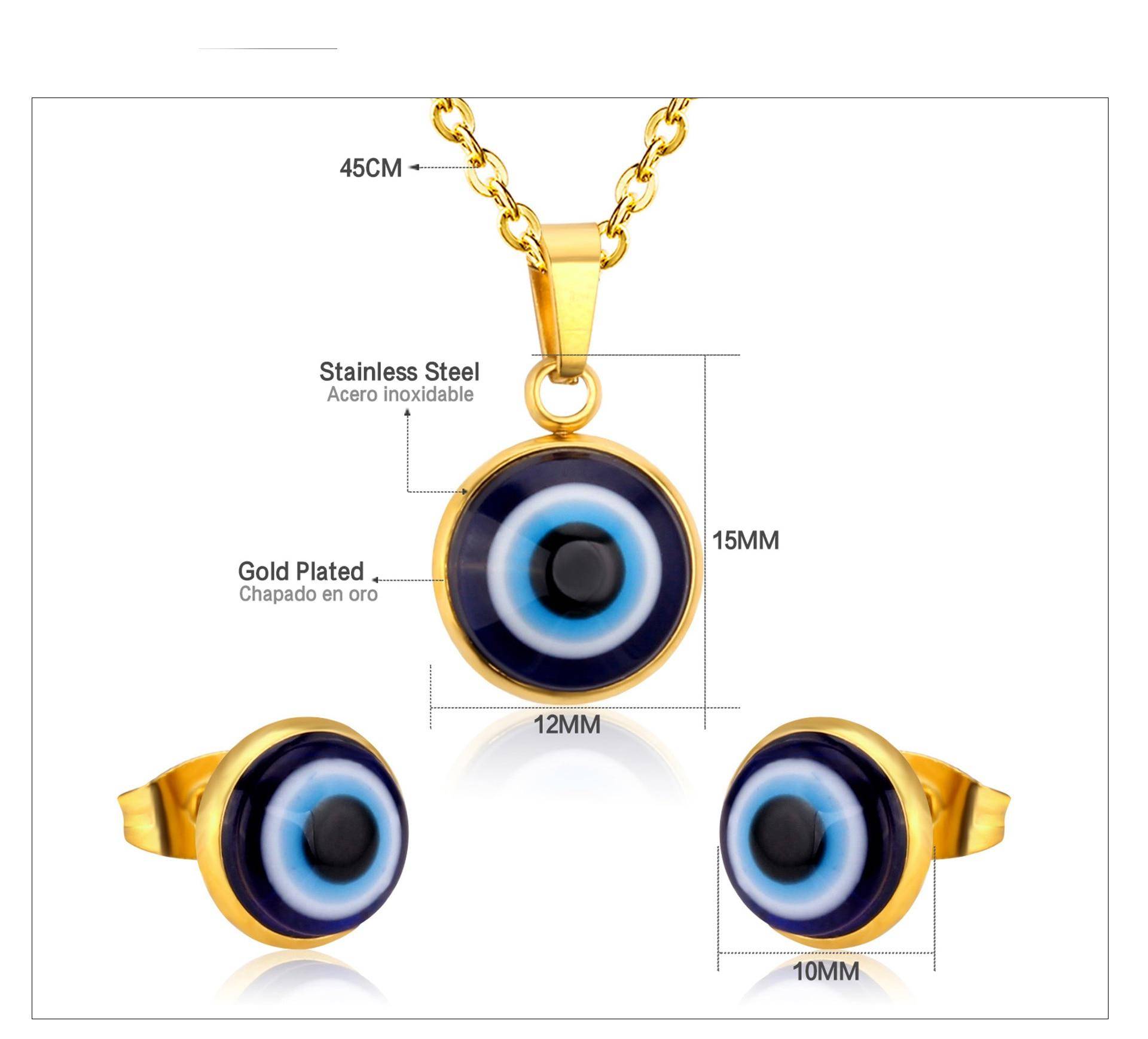 Blue Eye Earrings And Necklace Set – SANEM Jewellery Sets 8d255f28538fbae46aeae7: gold blue|gold red|silver blue|silver red