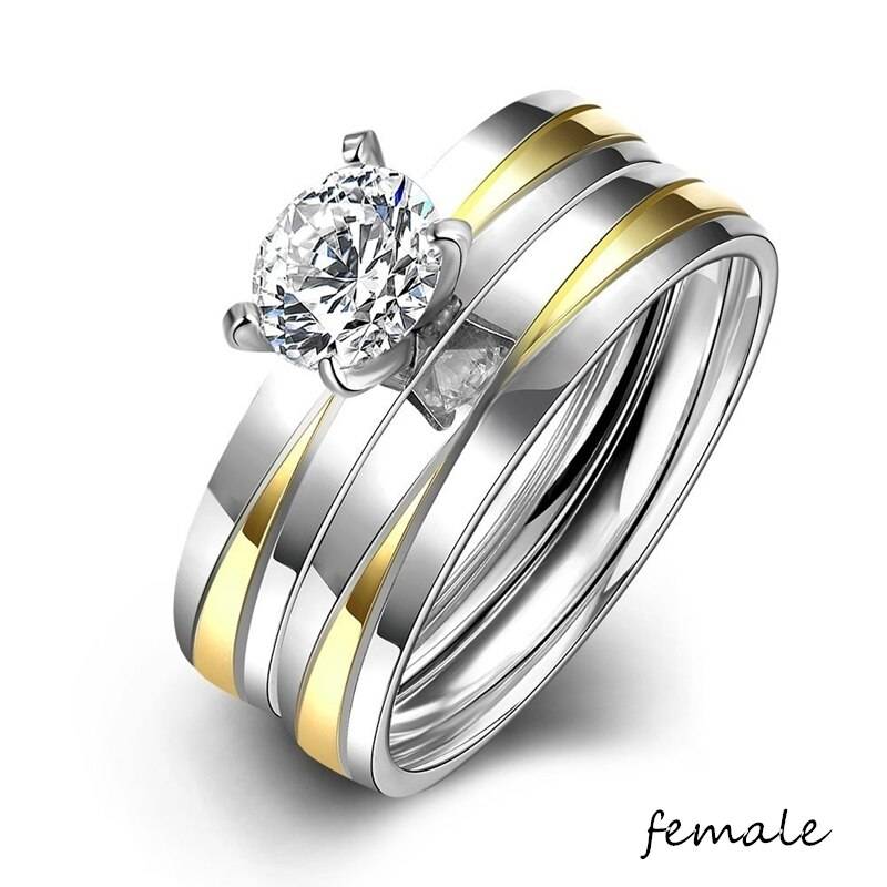 Couple Rings – Men's Gold Stainless Steel Rings Women's Fashion Crystal Wedding Ring for Lovers Promise Jewelry Gift Uncategorized 2ced06a52b7c24e002d45d: 10|11|12|13|5|6|7|8|9