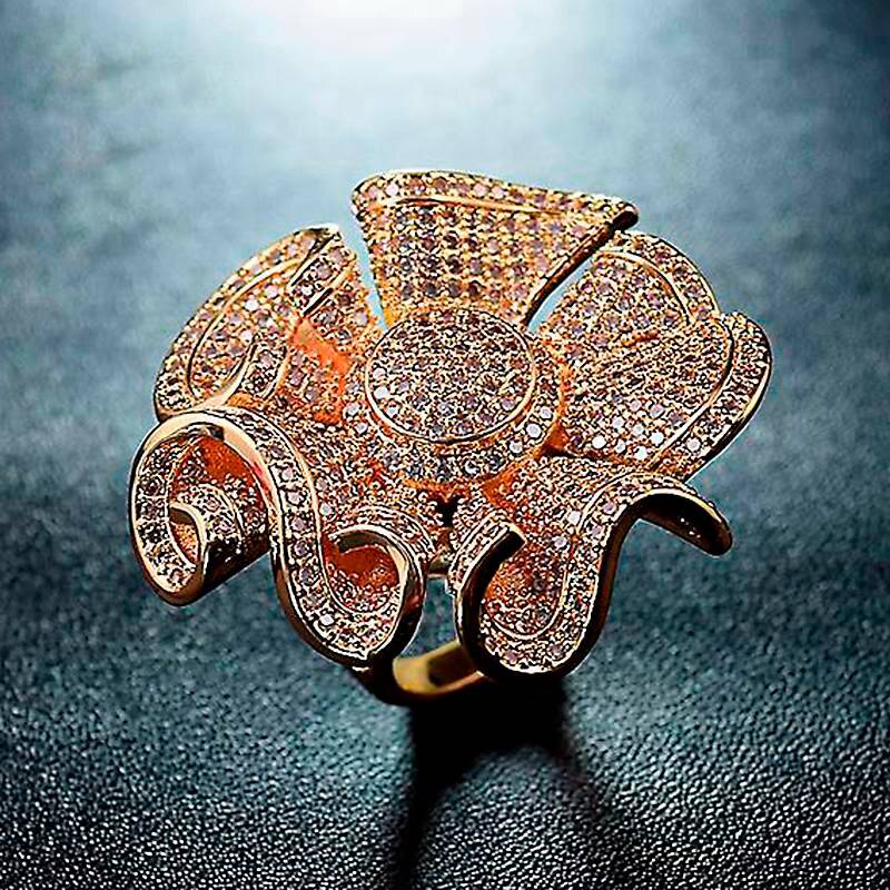 Dolaime Cubic Rings For Women Sun flower Type Fashion Gold Color Rings Jewelry Bijouterie Wholesale R631 Uncategorized 2ced06a52b7c24e002d45d: 7|8|9