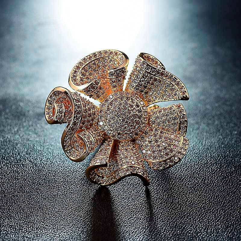 Dolaime Cubic Rings For Women Sun flower Type Fashion Gold Color Rings Jewelry Bijouterie Wholesale R631 Uncategorized 2ced06a52b7c24e002d45d: 7|8|9