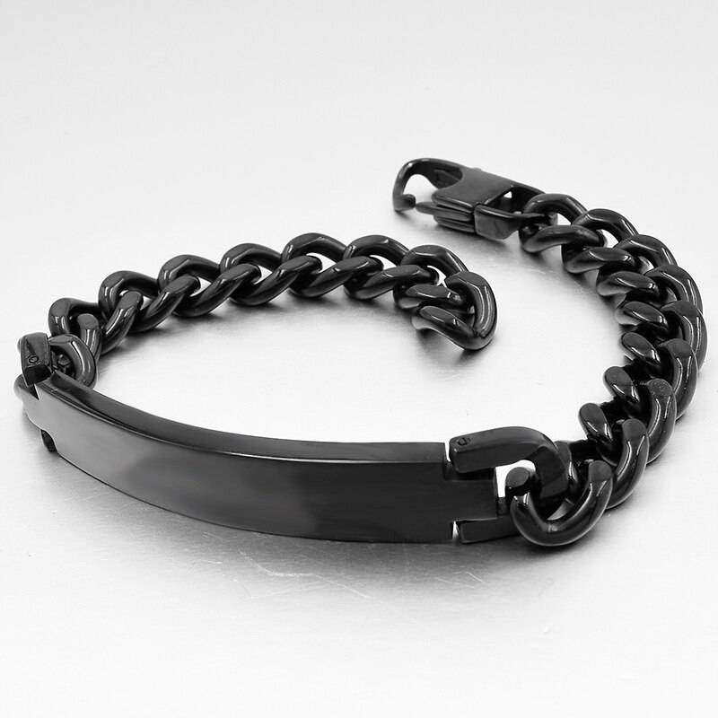 Dolaime Stainless Steel Bracelet Man,Fashion Link Chain Exquisite Jewelry ID Men Bracelet Cuff Punk Women Bijoux,Wholesale GB035 Uncategorized 8d255f28538fbae46aeae7: antique color|Black color|Black Silver Color|Gold Silver Color|Gold-color|Rose Gold Color|silver color