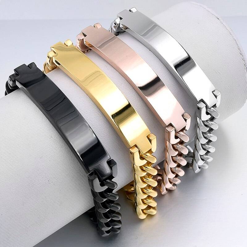 Dolaime Stainless Steel Bracelet Man,Fashion Link Chain Exquisite Jewelry ID Men Bracelet Cuff Punk Women Bijoux,Wholesale GB035 Uncategorized 8d255f28538fbae46aeae7: antique color|Black color|Black Silver Color|Gold Silver Color|Gold-color|Rose Gold Color|silver color