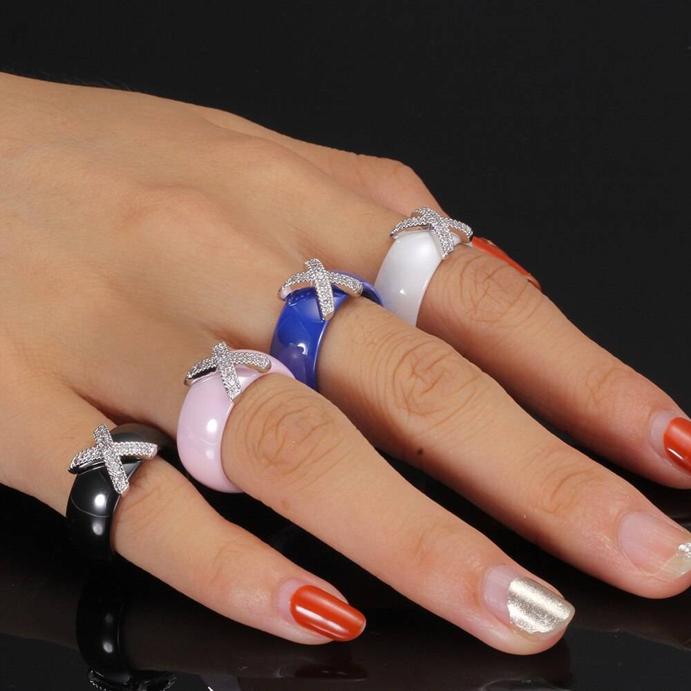 Fashion Jewelry Women Ring With AAA Crystal 8 mm X Cross Ceramic Rings For Women Wedding Party Accessories Gift Design Bracelets 2ced06a52b7c24e002d45d: 10|11|12|5|6|7|8|9