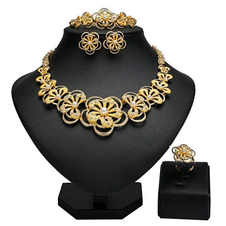 Wedding Jewellery Set Metal Color: Gold-color Main Stone Color: Gold Ships From: China