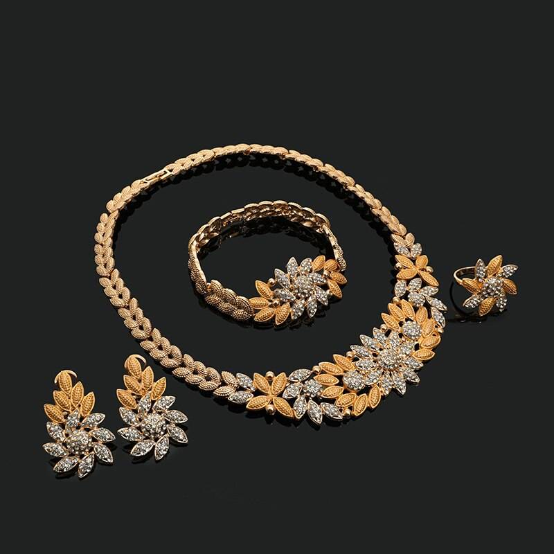 Cubic Zirconia Gold Wedding Jewellery Set – AMARI Jewellery Sets Wedding Jewellery Set 8d255f28538fbae46aeae7: Gold-color