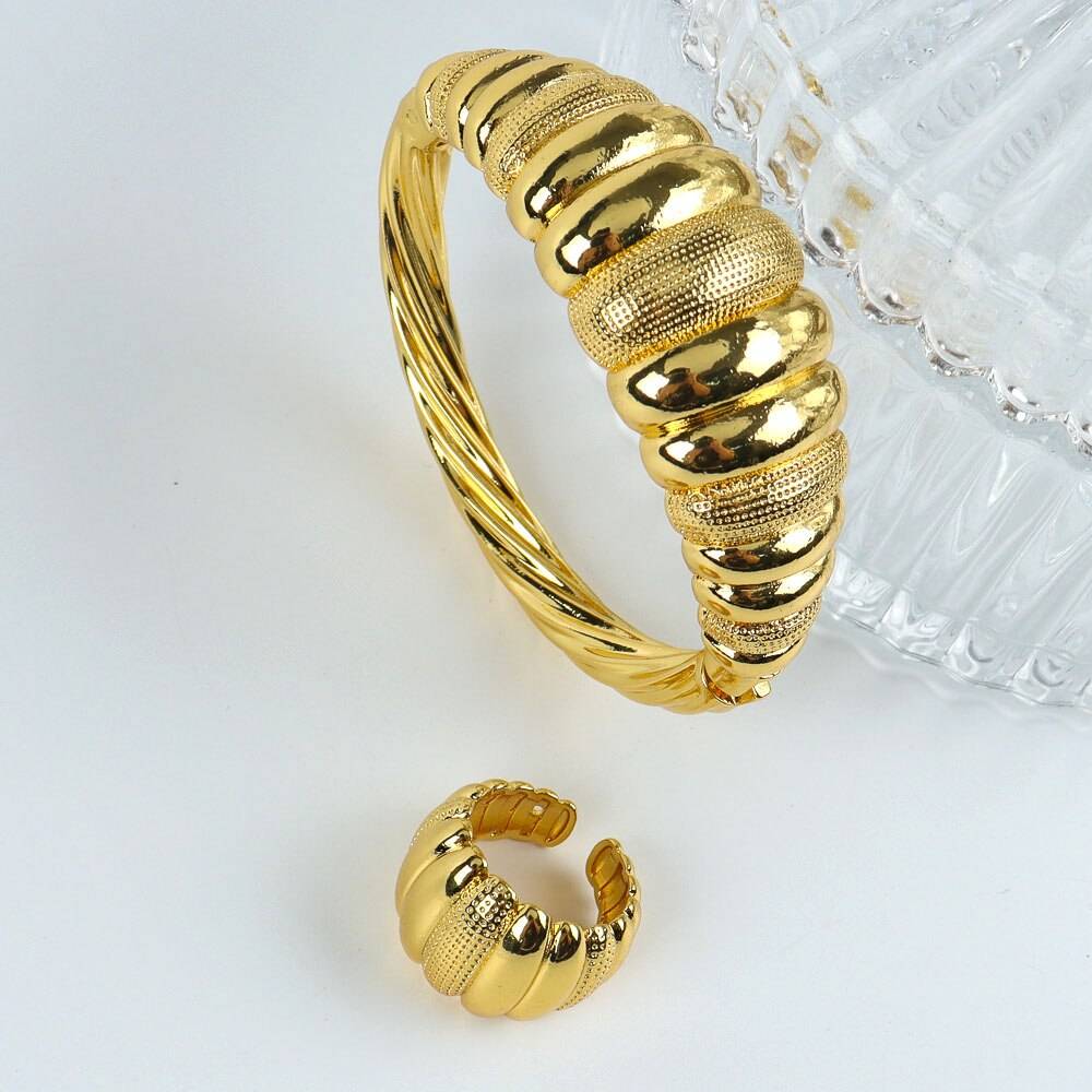 Sliver Gold Color Bracelet Ring Set Charm Bracelets On Hand Copper Jewelry For Women's Hand Bracelets Woman Accessories Jewellery Sets 8d255f28538fbae46aeae7: 1|2