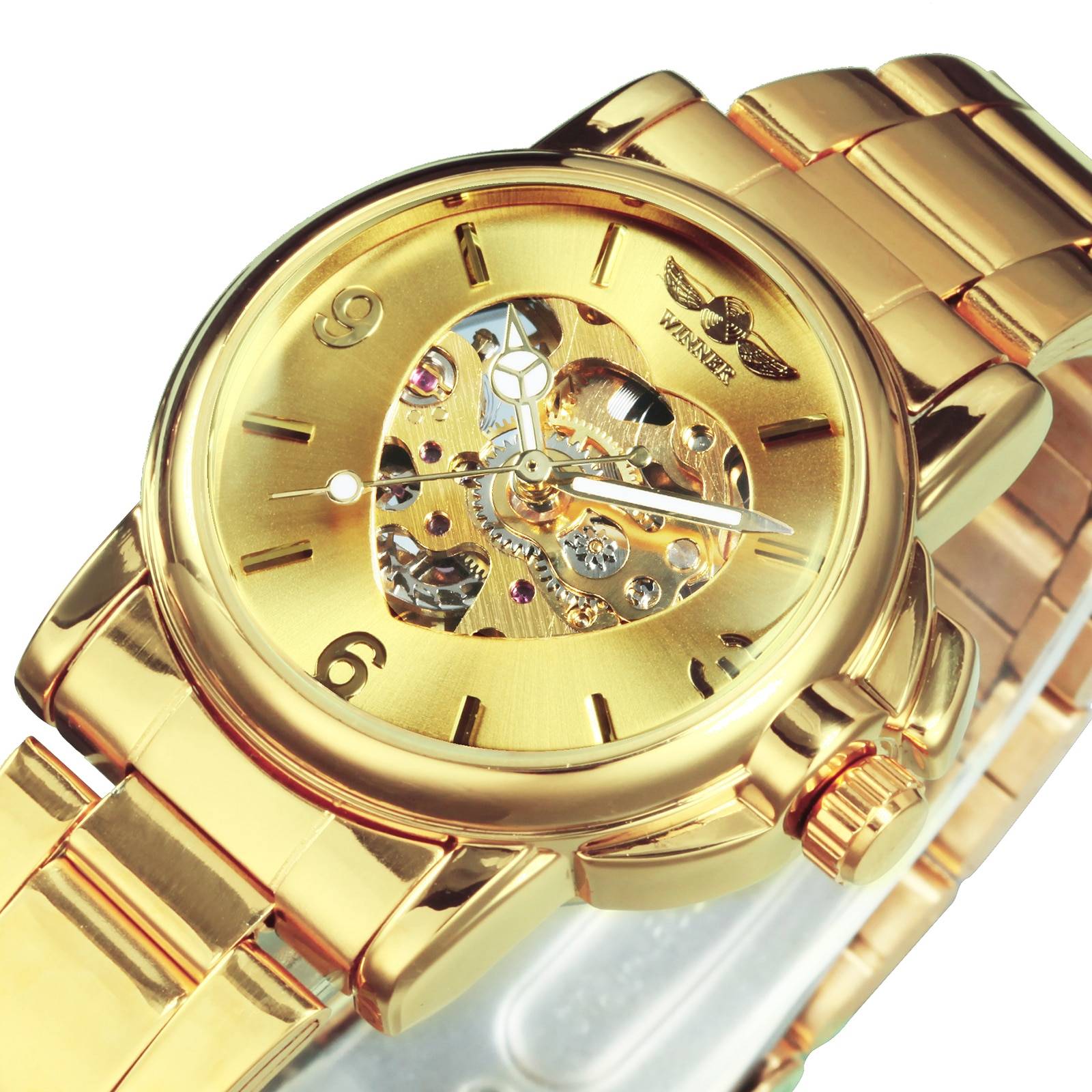 WINNER Watches Women Fashion Watch 2020 Automatic Mechanical Golden Heart Skeleton Dial Stainless Steel Band Elegant Lady Watch Watches color: BO GOLDEN|BO GOLDEN BLACK|BO GOLDEN PINK|BO GOLDEN WHITE|BO SILVER BLACK|BO SILVER WHITE|Golden|GOLDEN BLACK|GOLDEN PINK|GOLDEN WHITE|Silver + White|Silver Black