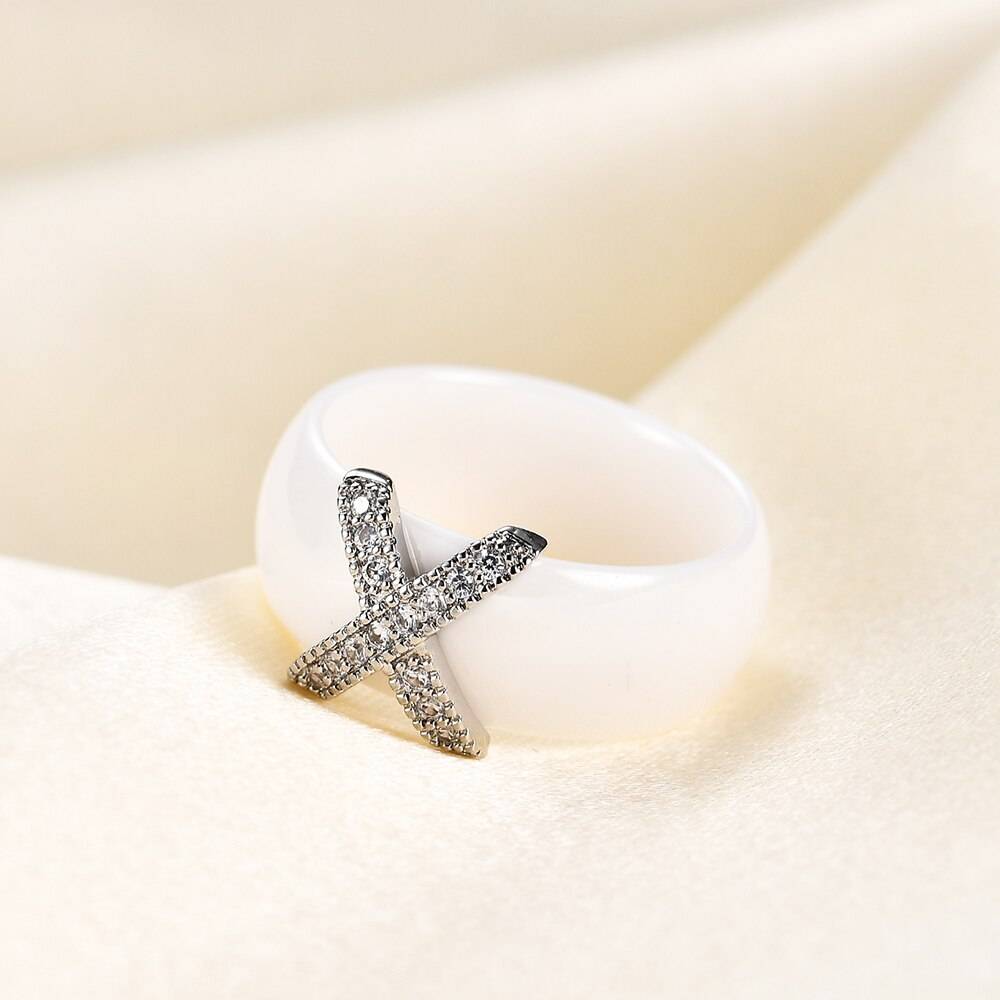 Zironia X Cross Ceramic Ring for Women – JUDITH Rings 2ced06a52b7c24e002d45d: 10|11|12|5|6|7|8|9