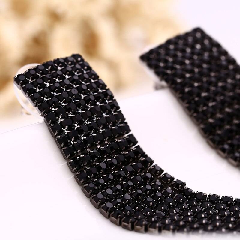 Black Full Rhinestone Vintage Tassel Earrings Drop Earring Quality Earrings For Women Luxury Jewelry Long Dangle Earring #E019 Uncategorized 8d255f28538fbae46aeae7: as picture|as picture|as picture|as picture|as picture