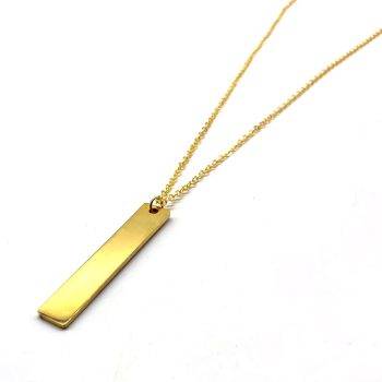 Sterling Silver Rectangular Engravable Pendant Necklace 16- 22 Inches |  Jewellerybox.co.uk