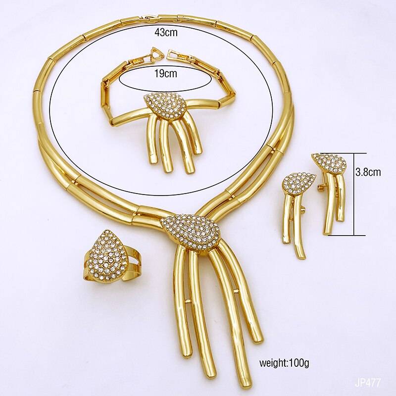 Unique Women Jewelry Set 18K Gold Plated Necklace Earring Bracelet Ring 4pcs Set Jewelry Free Shipping Wedding Party Accessories Uncategorized 8d255f28538fbae46aeae7: 477