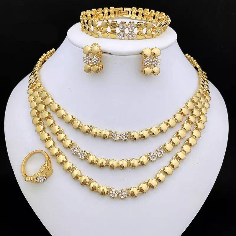 Gold Color Jewelry Sets For Women Necklace Sets For Women bijoux de mode ensembles de bijoux